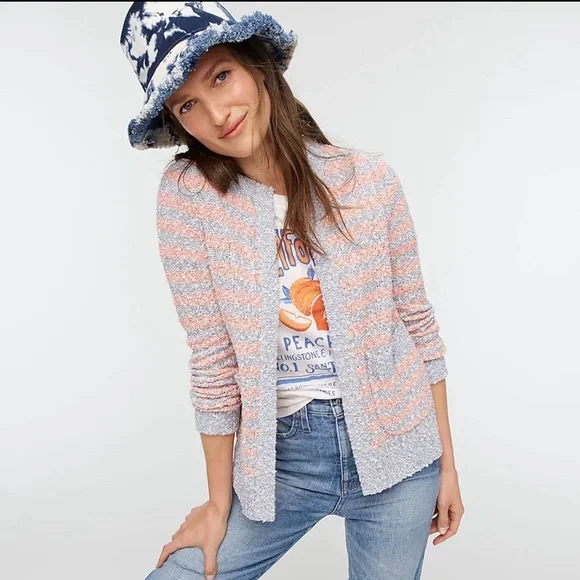 J.Crew Tweed Stripe Open-Front Cardigan Sweater – Style #AK161 – Size M - Picture 3 of 3
